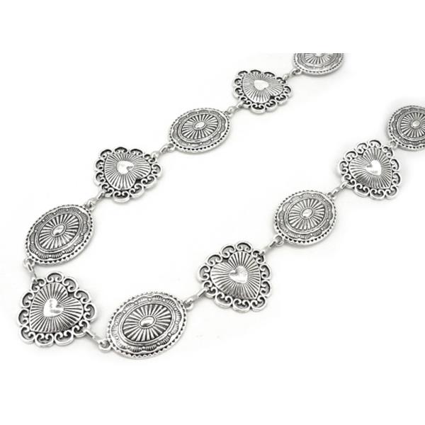 METAL FLORAL LINK STATEMENT NECKLACE