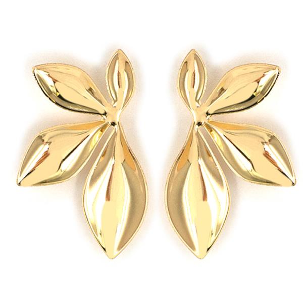 METAL PETAL CLUSTER STUD EARRING