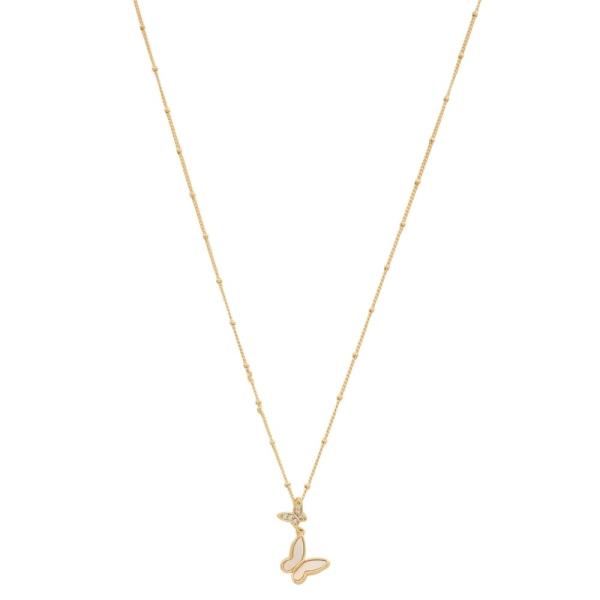 SODAJO BUTTERFLY CHARM GOLD DIPPED NECKLACE