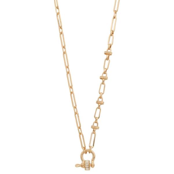 CRYSTAL BEAD METAL NECKLACE