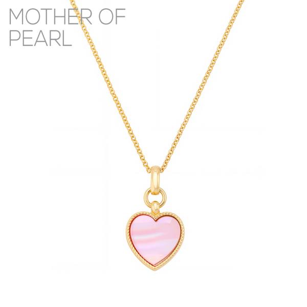 MOTHER OF PEARL ROPE HEART NECKLACE