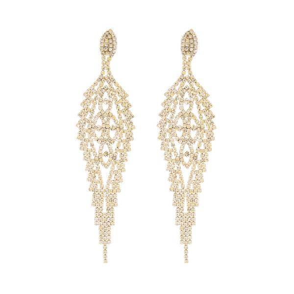 RHINESTONE CHANDELIER DROP EARRING