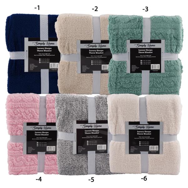 SIMPLY HOME LUXURY SHERPA THROW BLANKET