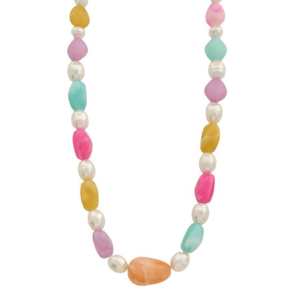 ACETATE PEARL BEAD NECKLACE