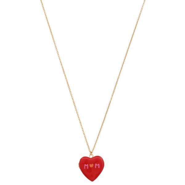 MOM HEART CHARM LOCKET NECKLACE