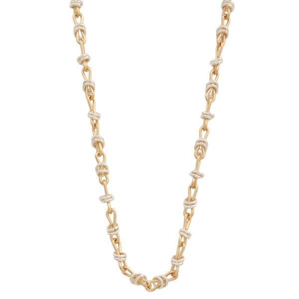 TWO TONE METAL KNOT NECKLACE