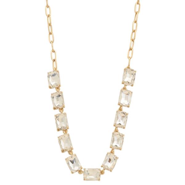 CRYSTAL RECTANGLE NECKLACE