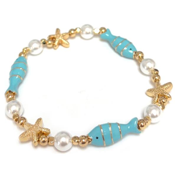 ENAMEL SEALIFE STRETCH BRACELET