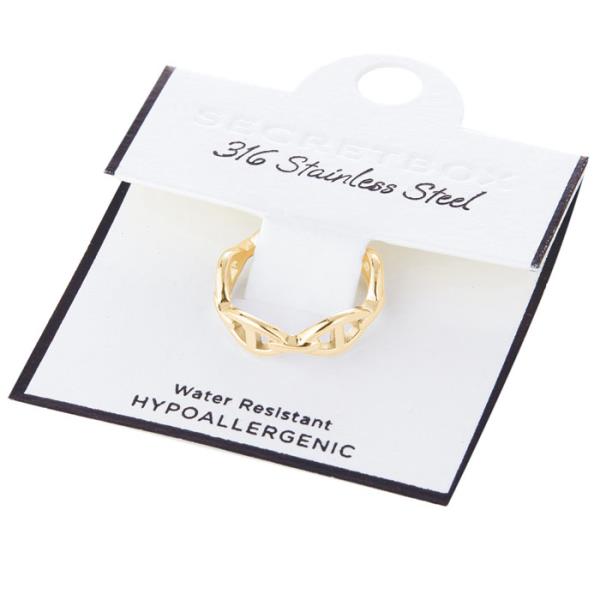 SECRET BOX STAINLESS STEEL HEART OPEN RING