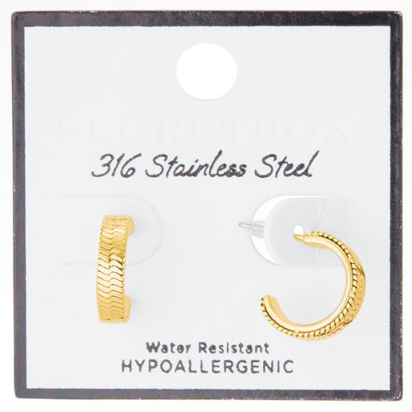 SECRET BOX STAINLESS STEEL HERRINGHONE HOOP