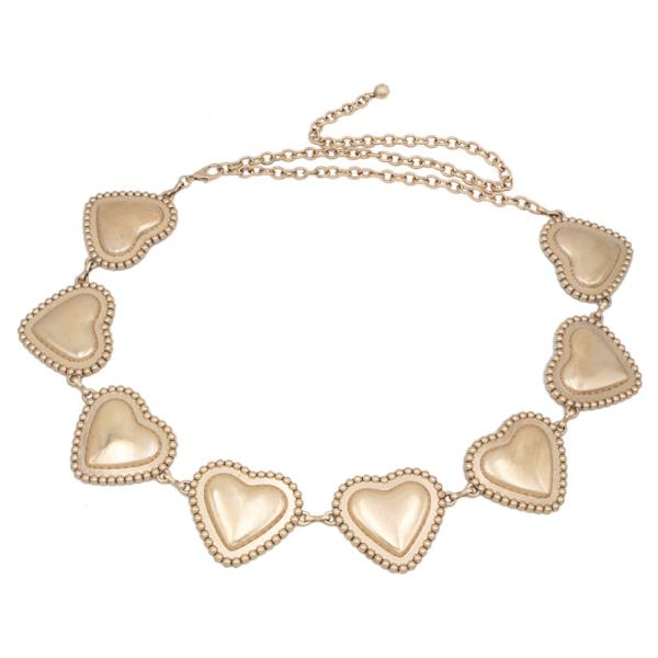PIN EDGE HEART CONCHO CHAIN BELT
