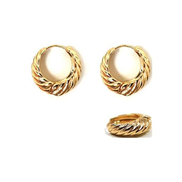 METAL TWISTED HOOP EARRING