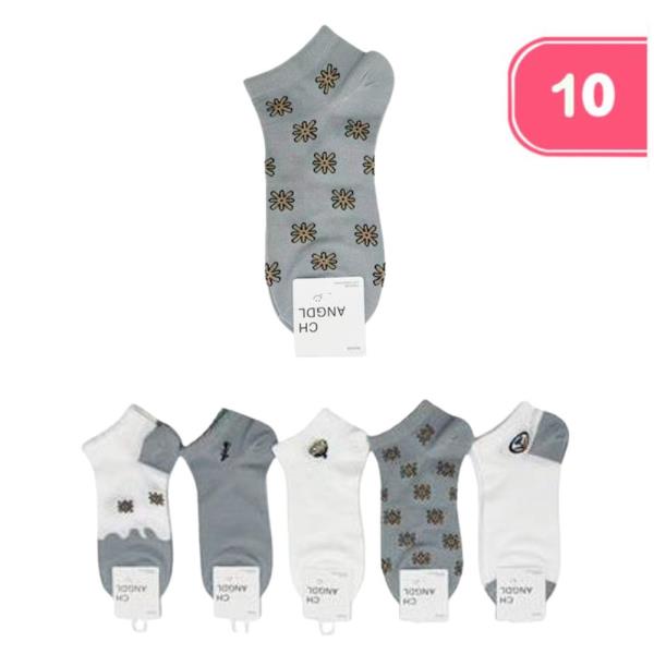PATTERN ANKLE SOCKS (12 UNITS)