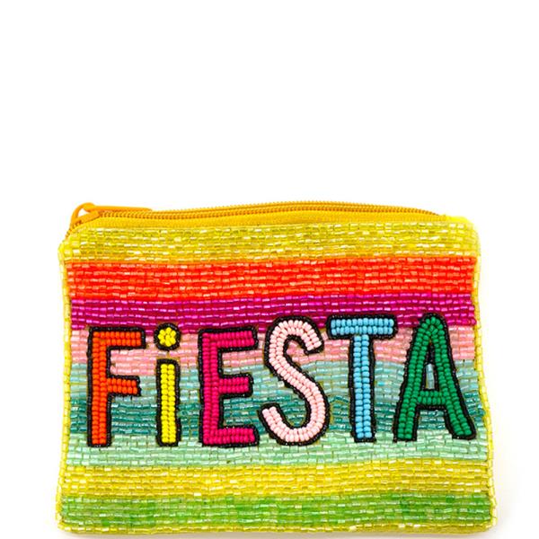 CINCO DE MAYO FIESTA TEXT GRAPHIC SEED BEAD COIN PURSE BAG