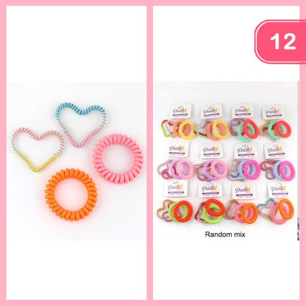 SPIRAL HAIR TIES (12 UNITS)
