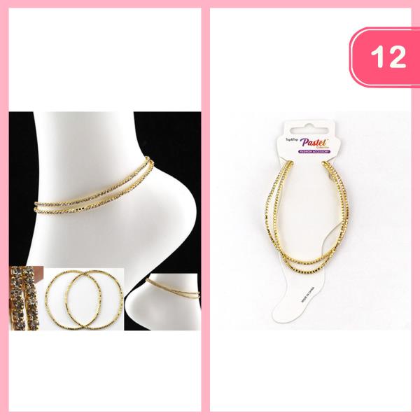 RHINESTONE STACKABLE ANKLET (12 UNITS)