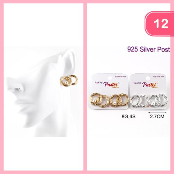 DOUBLE HOOP POST EARRING (12 UNITS)