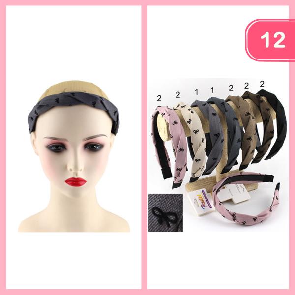 BOW PRINT HEADBAND (12 UNITS)