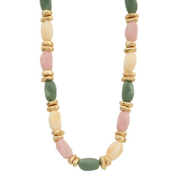 ACETATE MIXED BEAD NECKLACE