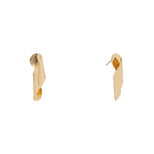 METAL CURVED BAR DROP EARRING