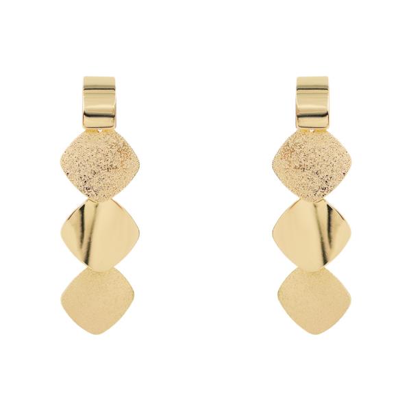METAL GEOMETRIC PLATE DANGLE EARRING