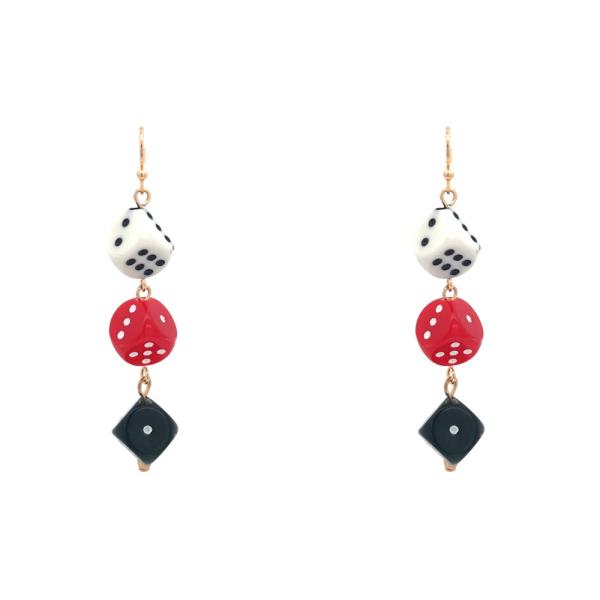 METAL MULTI DICE DANGLE EARRING