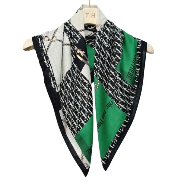 MONOGRAM MIX PATTERN SILKY BANDANA NECK SCARF