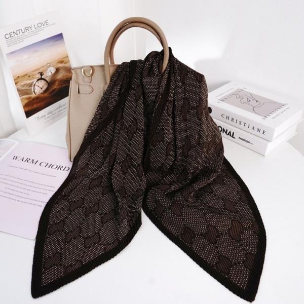 MONOGRAM ACCORDION PLEATED SCARF