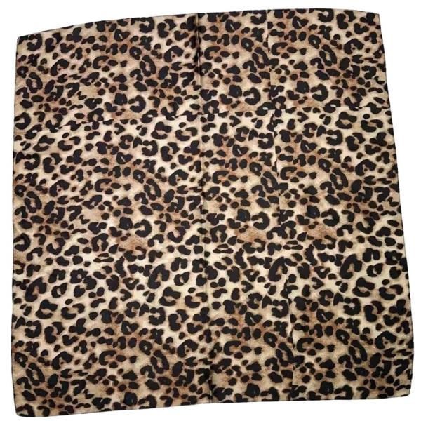 LEOPARD ALL OVER PATTERN SILKY BANDANA NECK SCARF