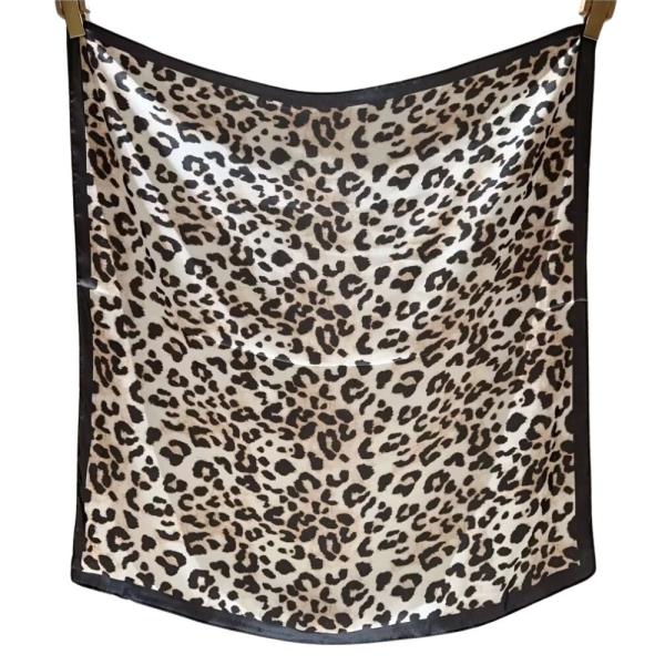 LEOPARD CLASSIC MIX PATTERN SILKY BANDANA NECK SCARF