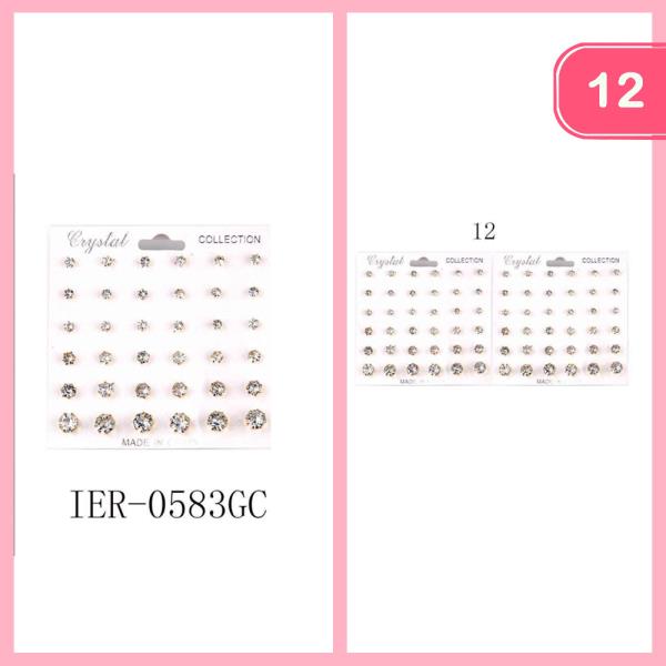 RHINESTONE POST EARRINGS (12 UNITS)