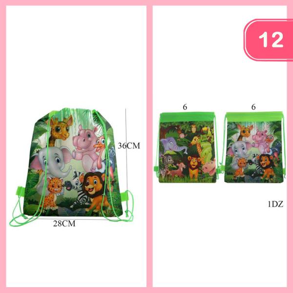 ANIMALS  DRAWSTRING BACKPACK (12 UNITS)
