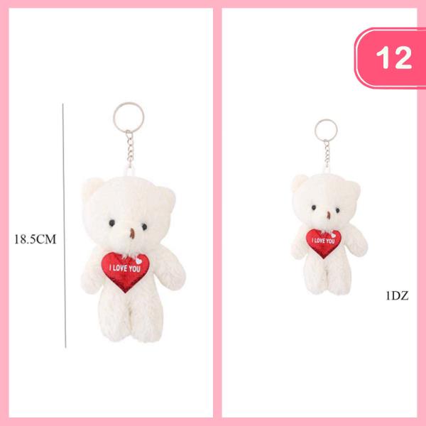 CUTE VALENTINES DAY TEDDY BEAR KEYCHAIN (12 UNITS)