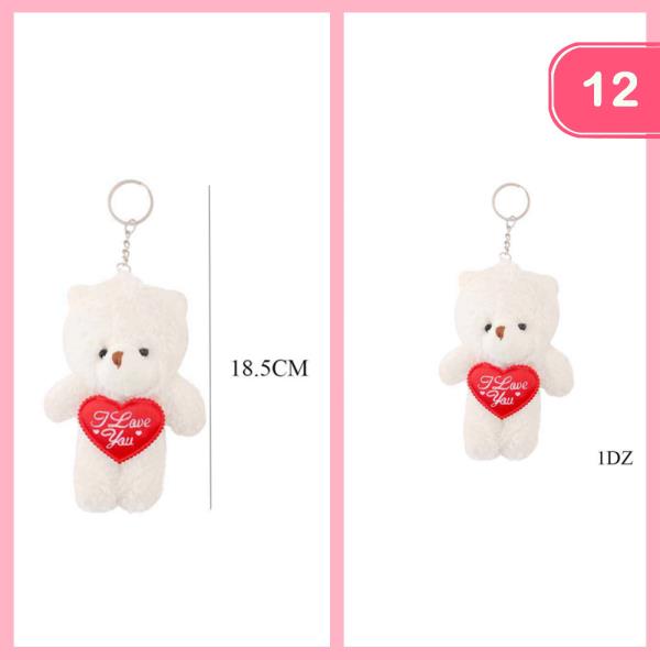 VALENTINES DAY I LOVE YOU TEDDY BEAR KEYCHAIN (12 UNITS)
