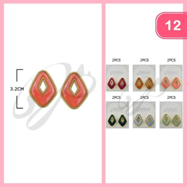 STONE POST EARRINGS (12 UNITS)
