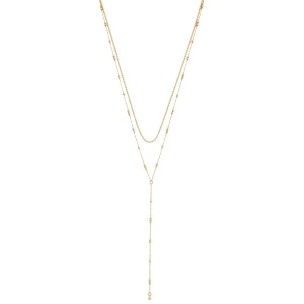 DAINTY BEADED LAYERED Y SHAPE NECKLACE