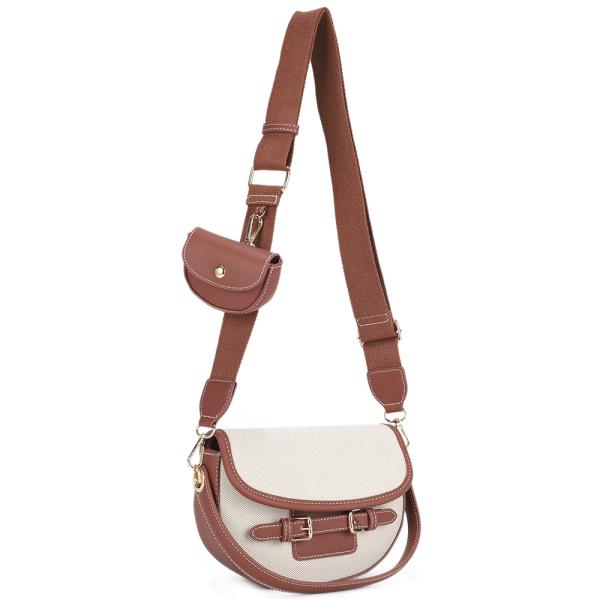 2IN1 BUCKLE DESIGN CROSSBODY BAG W COIN PURSE SET