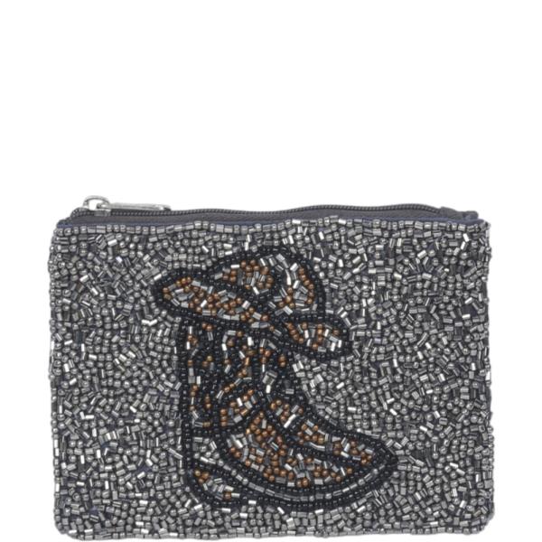 WESTERN COWBOY BOOT SEED BEAD COIN PURSE BAG
