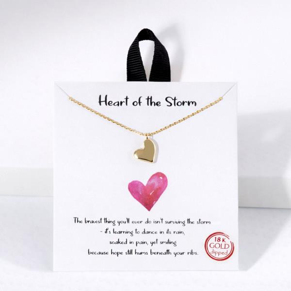 18K GOLD RHODIUM  HEART OF THE STORM PENDANT NECKLACE