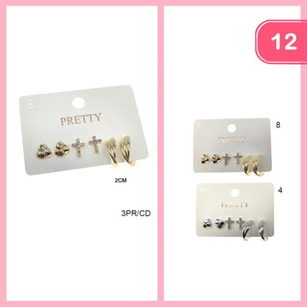 POST EARRING SETS (12 UNITS)