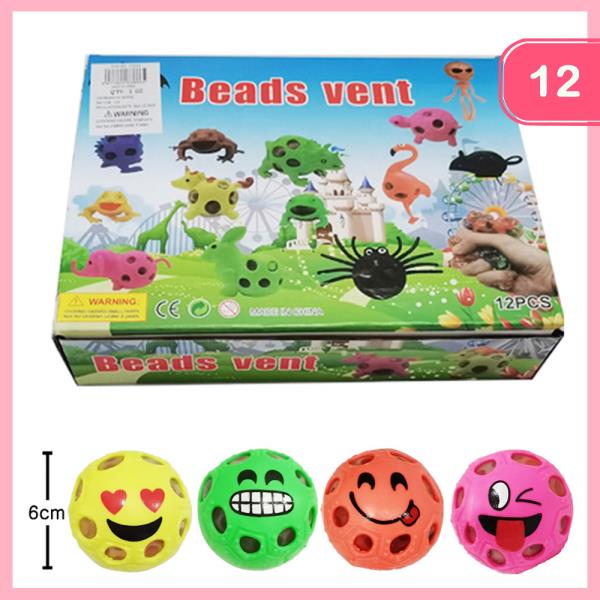 BEAD VENT SQUISHY BALL TOY (12 UNITS)