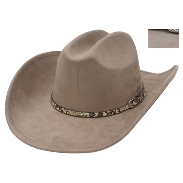RIBBED WESTERN BUCKLE BANDED COWBOY HAT