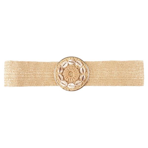 SHELL ROUND BUCKLE ELASTIC BELT