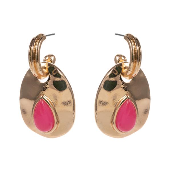 TEARDROP SHAPED VITAGE EPOXY STONE EARRING