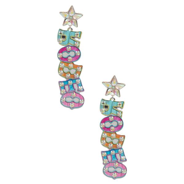 RODEO SHAPED ACETATE POST EARRING