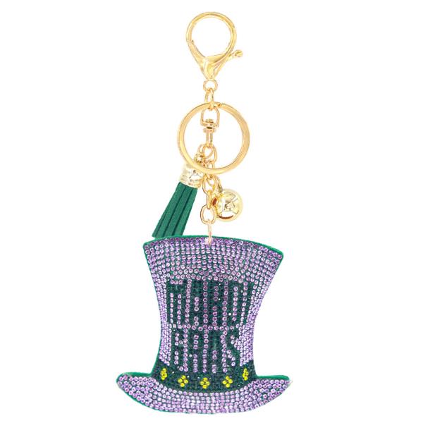 MARDI GRAS TOP HAT KEYCHAIN