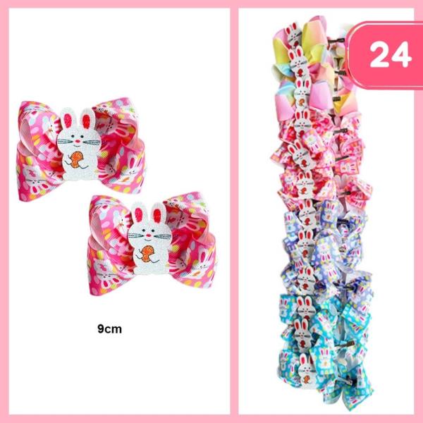 CUTE RIBBON EASTER DAY HAIR BOW (24 UNITS)