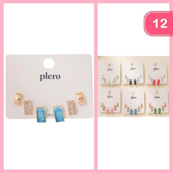 MIXED STUD EARRING SET (12 UNITS)