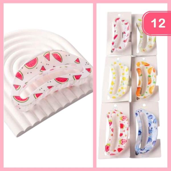 FRUIT PATTERN HANDLE CLAW CLIP (12 UNITS)