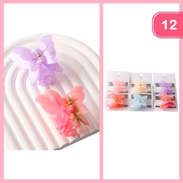 DUAL WINGED BUTTERFLY CLAW CLIP (12 UNITS)